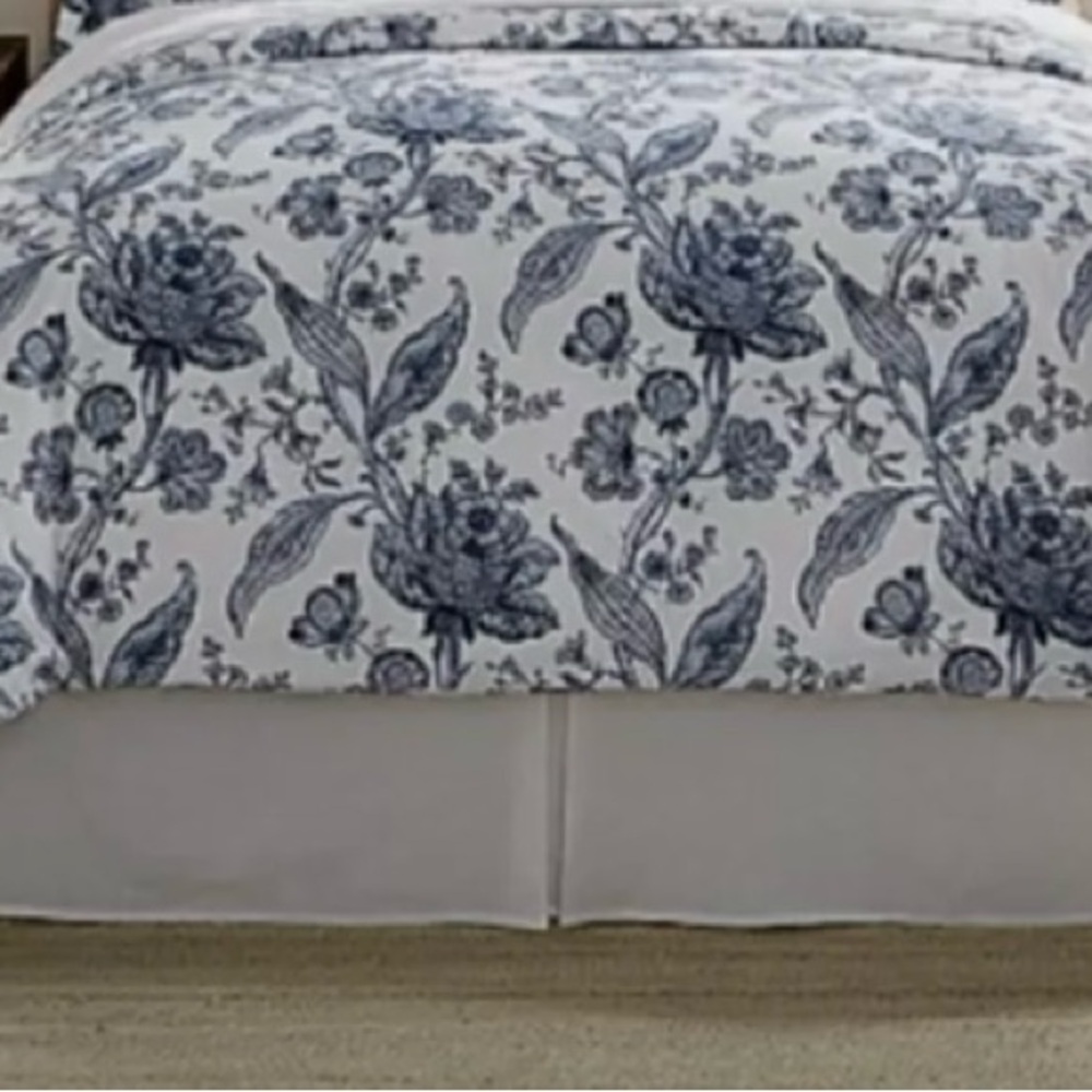 KING DUVET COVER Southern Living Kennsington Floral Sateen Cotton EC